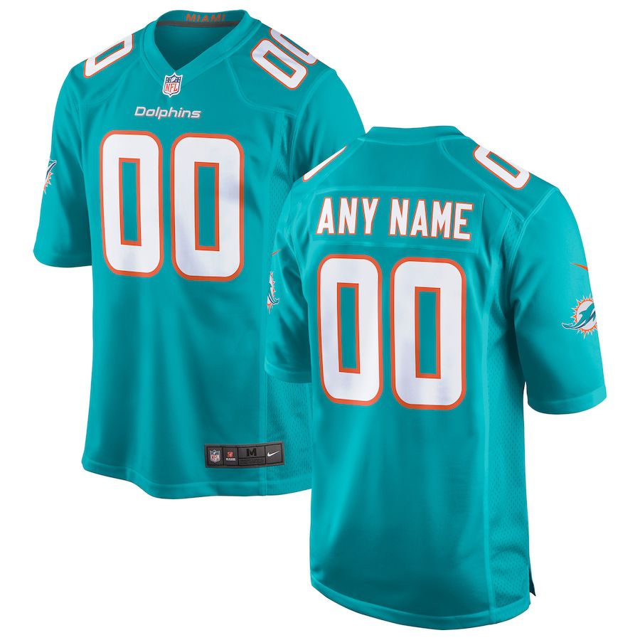 Men Miami Dolphins Nike Aqua Custom Game NFL Jersey->customized nfl jersey->Custom Jersey